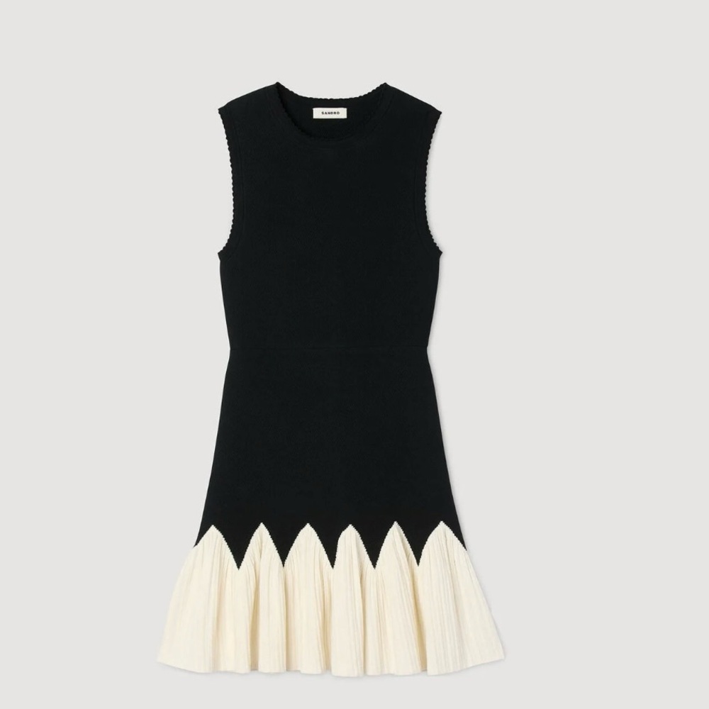 Sandro Two Tone Knit Minidress